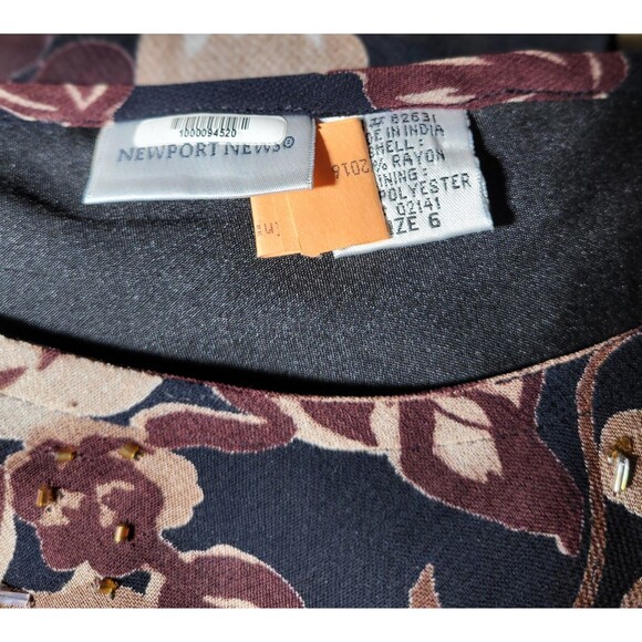 Vintage Newport News Women’s Floral Beaded Dress Size 6. 90s Y2K - Picture 5 of 6